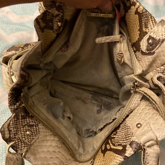 Elliot Lucca Large Purse. Brown/Tan Snakeskin. 17x12 - Picture 6 of 16